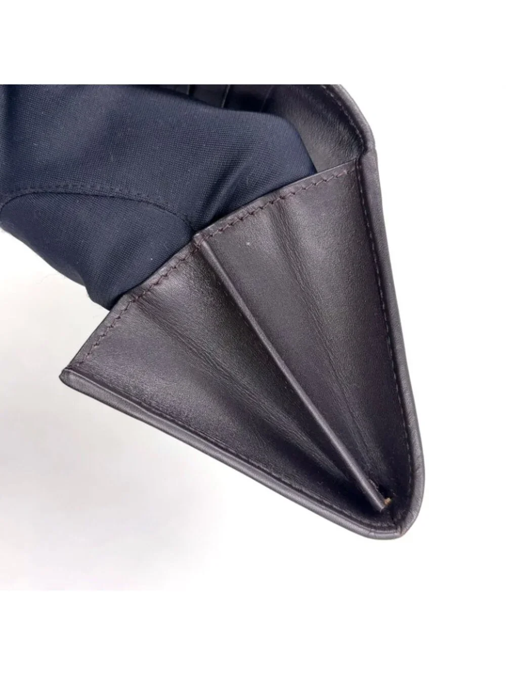 Fendi Zucca Pattern Leather Canvas Brown Black Bifold Wallet Gold